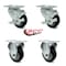 Service Caster 3 Inch Black Polyurethane Wheel Swivel Top Plate Caster Set with 2 Brake 2 Rigid SCC-20S314-PPUB-BLK-TLB-TP2-2-R-2 - alternate 6